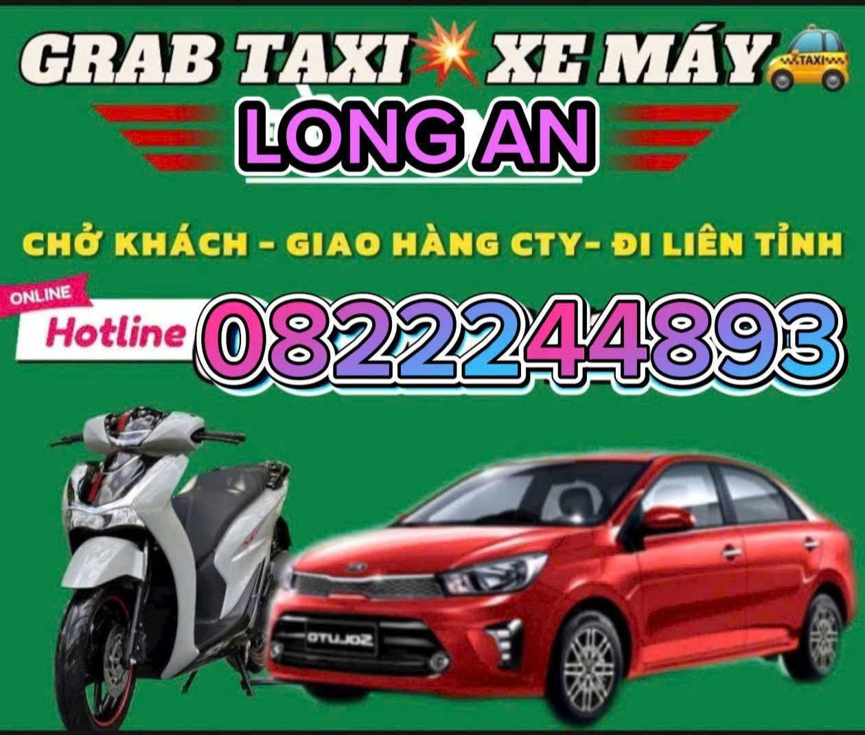 TỔNG ĐÀI ĐẶT XE GRAB TAXI TỈNH LONG AN