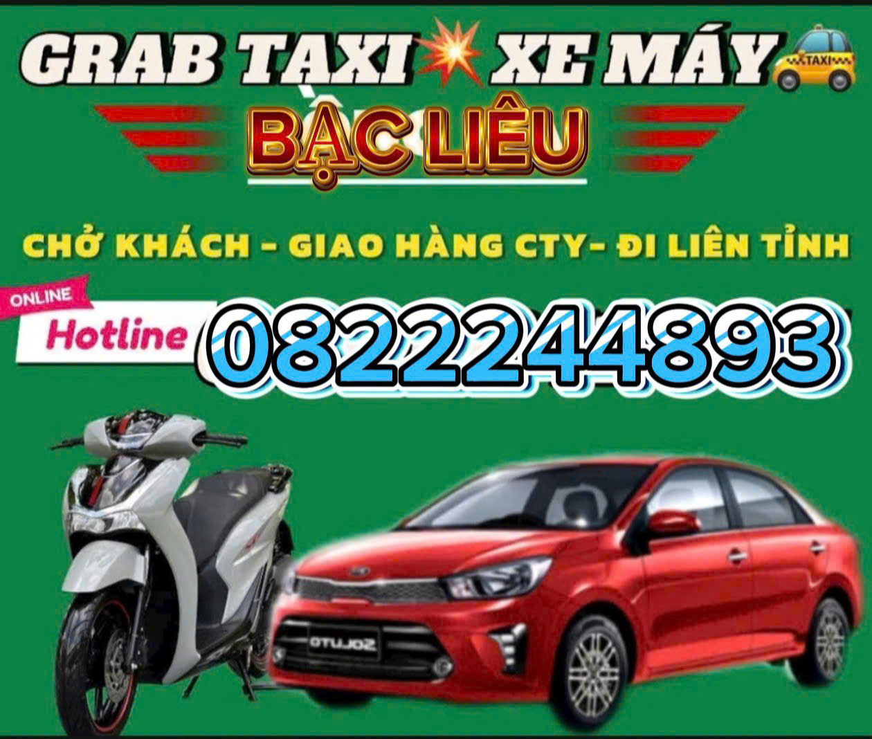 TỔNG ĐÀI ĐẶT XE GRAB TAXI TỈNH BẠC LIÊU