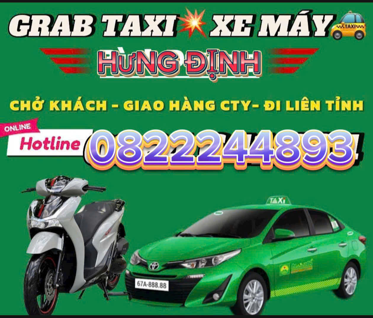 TỔNG ĐÀI ĐẶT XE GRAB TAXI HƯNG ĐỊNH ,THUẬN AN
