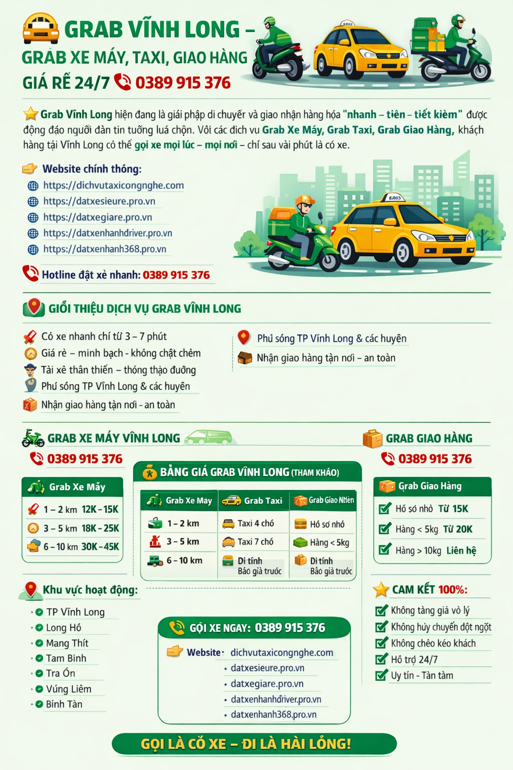 Grab Vĩnh Long, Grab Xe Máy, Taxi, Giao Hàng Giá Rẻ ☎️ 0389915376