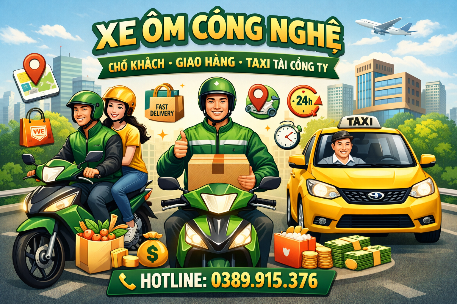 Dịch Vụ Grab Xe Ôm Vĩnh Long ☎️ 0389915376