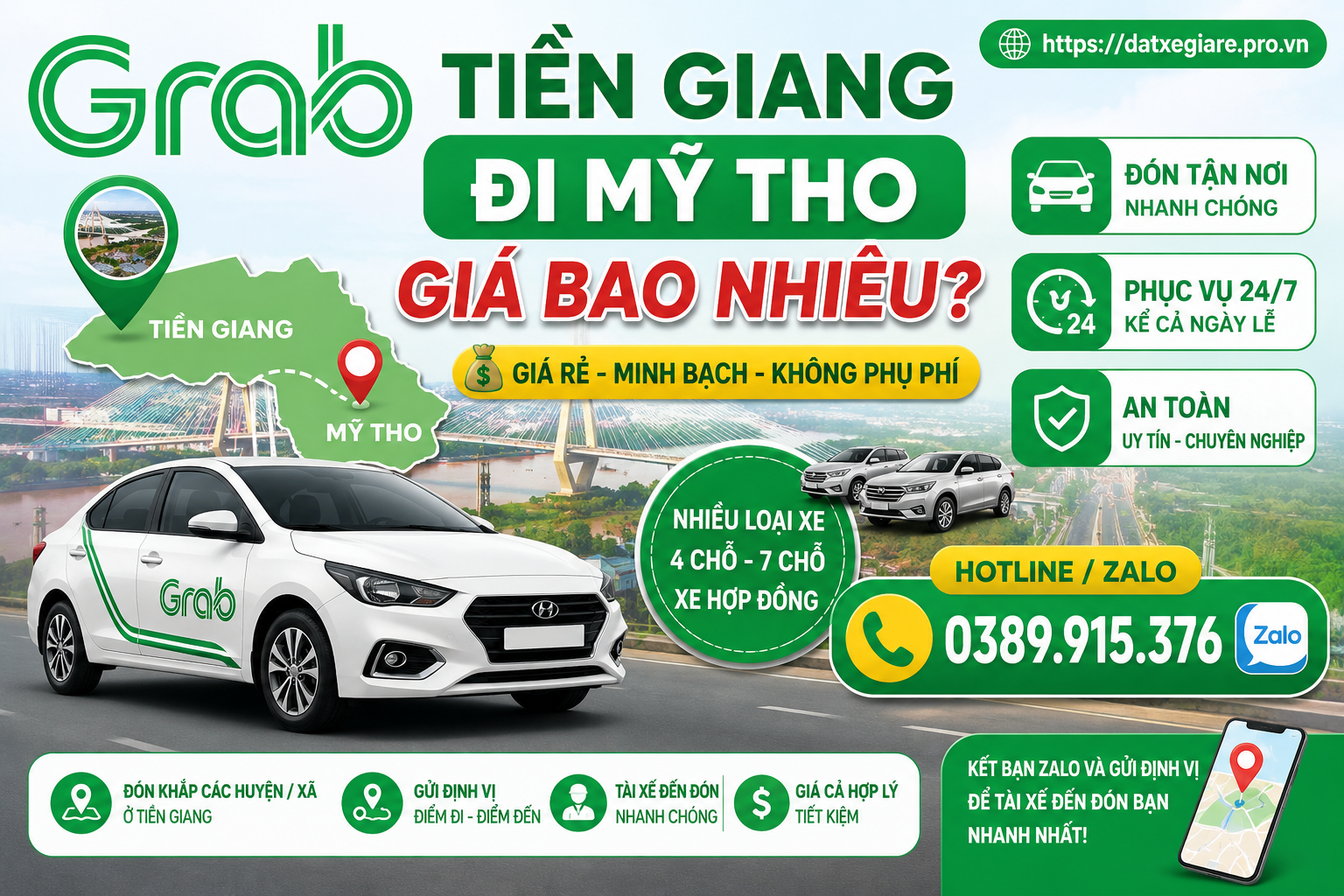 Grab Tiền Giang Đi Mỹ Tho Giá Bao Nhiêu?