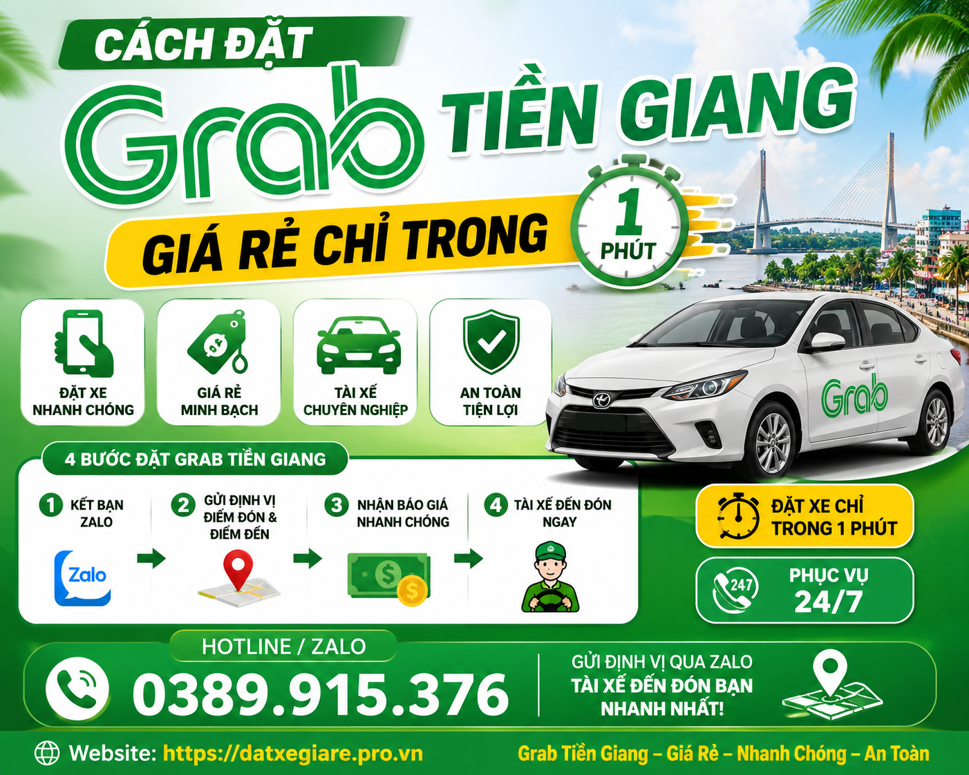 Cách Đặt Grab Tiền Giang Giá Rẻ Chỉ Trong 1 Phút