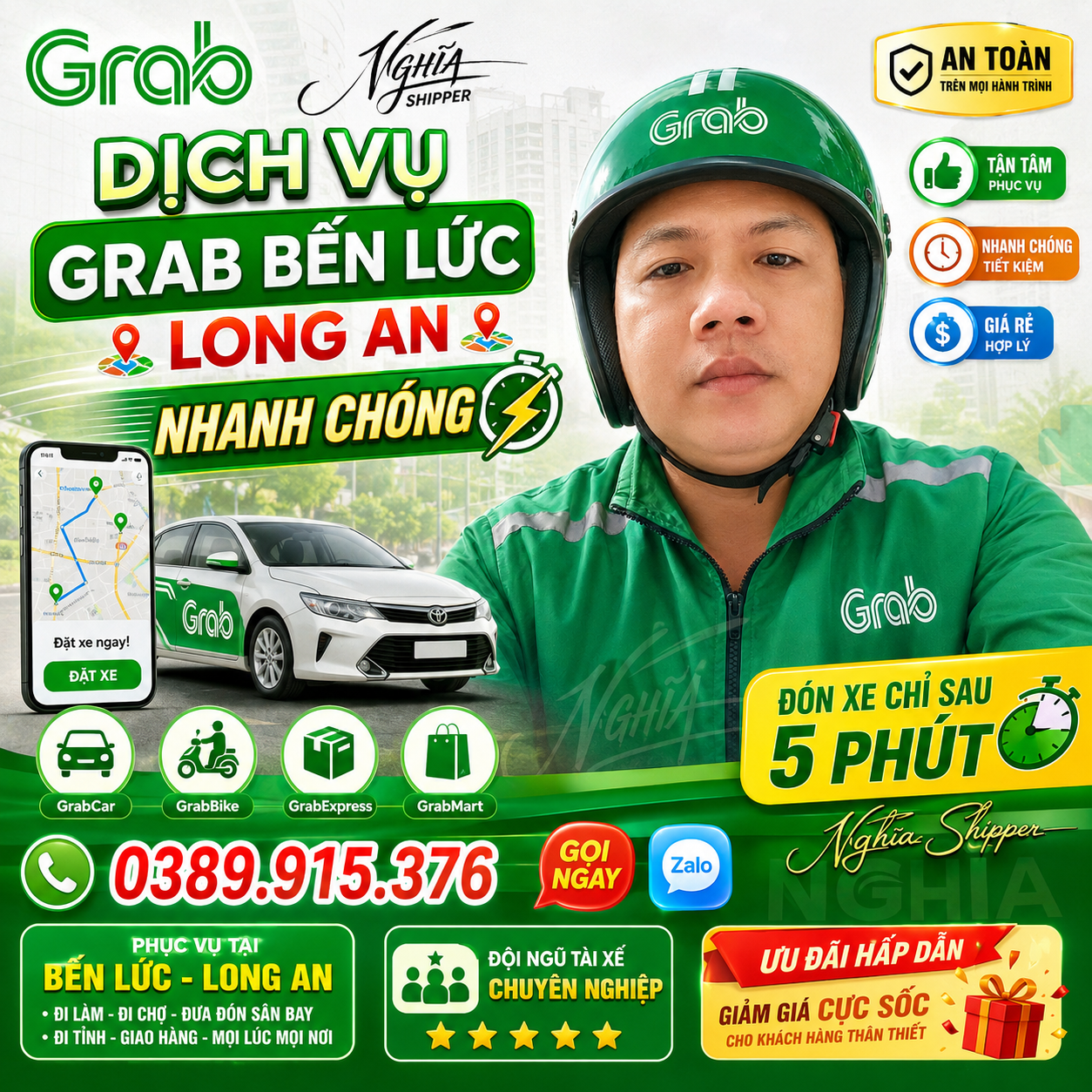 Grab Bến Lức Tây Ninh Xe 4 Chỗ